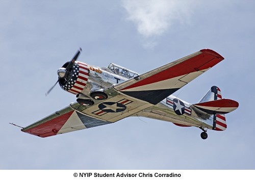 To show the motion of this plane’s propeller, a slower shutter speed of 1/90th was used.