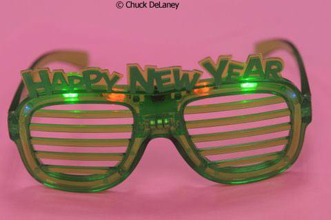 Happy New Year glasses photo by Chuck DeLaney